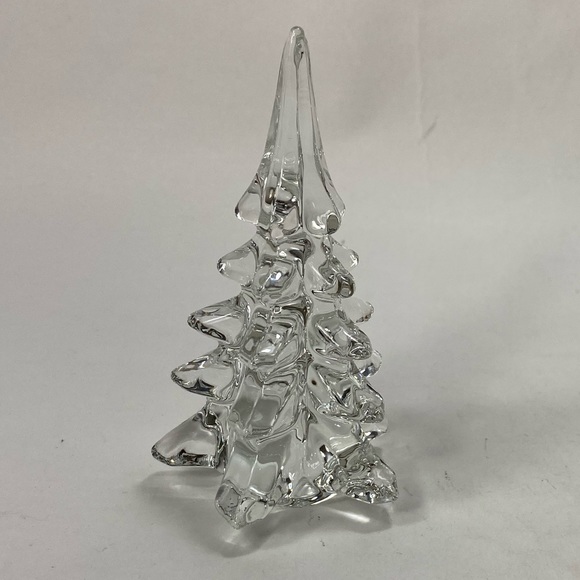 🔴SOLD 4 1/3 inch Vintage Clear Art Glass Tree Christmas Tree - Picture 6 of 9